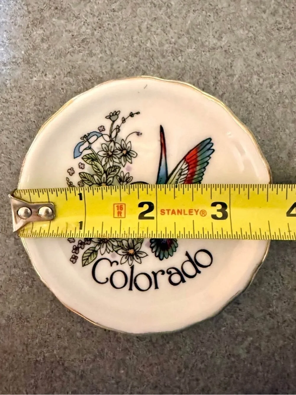 Colorado Hummingbird Decorative Plate with Floral Design